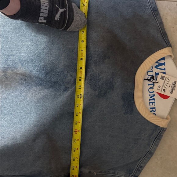 Zara Men’s shirt. Denim with waistband and zipper trim - Picture 7 of 9